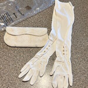 Vintage Richere beaded clutch and gloves